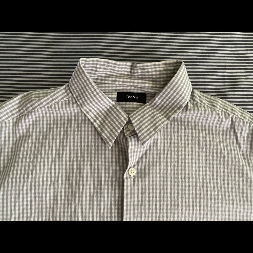 Theory Gingham Dress Shirt. Sz XL